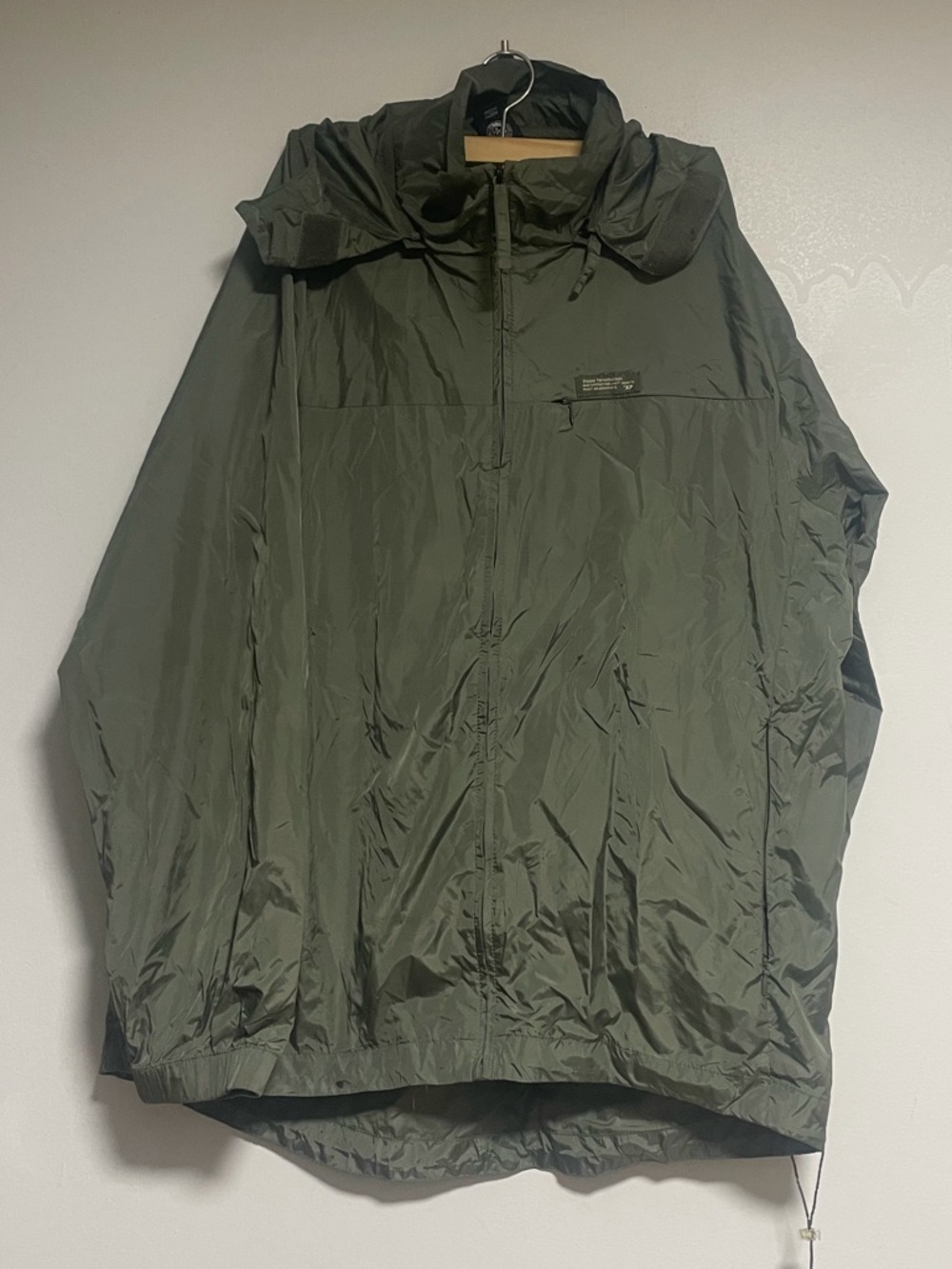 Diesel Parachute Tech Hooded Windbreaker Jacket Olive Green Size L - Picture 2 of 16